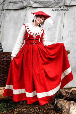 Landsknecht Skirt Flora - Red/Natural