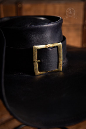 Leather Hat Musketeer - Black